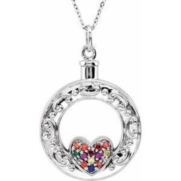 Kazi Luxury Celebration of Life Heart Ash Holder Necklace - Sterling Silver